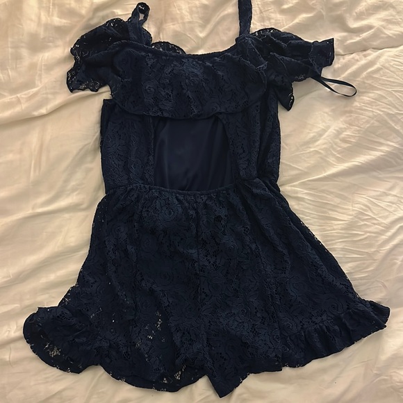 Miami Blue Ruffled Romper - Picture 3 of 3